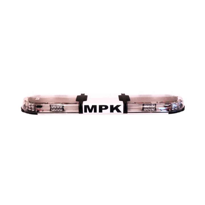 Lampa zespolona Haztec Xpert Corner LED, 1229mm, 12/24V, 4x narożne + 8x środkowe pomarańczowe/niebieskie moduły LED, przezroczy