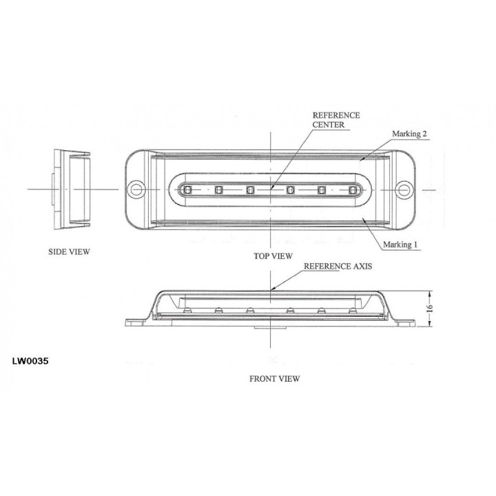 Lampa kierunkowa MicroLED F6  pomarańczowa , powierzchniowa, 12/24V, R65