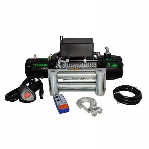 Car electric winch 12 V 12000 lbs with wireles controll steel rope