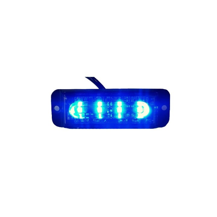 Lampa kierunkowa 4LED , niebieska , powierzchniowa, 12/24V, R65, R10