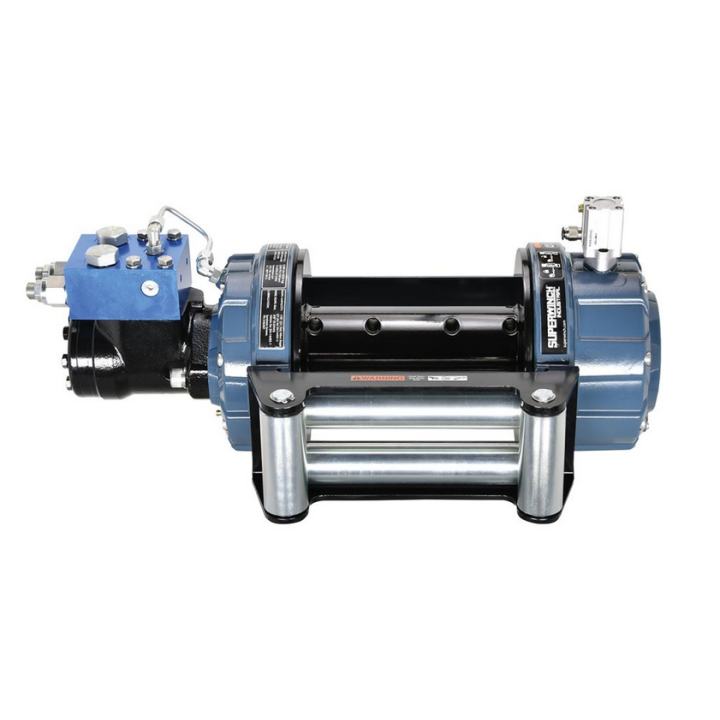 Wyciągarka hydrauliczna SI10000 PRO EN 14492-2 sprzęgło pneumatyczne, krótki bęben, prowadnica rolkowa