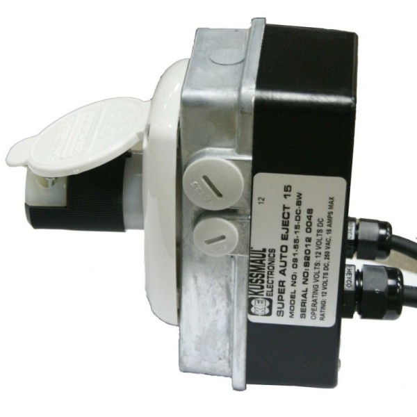 Szybki Wyjazd KUSSMAUL Super Auto Eject - wtyczka i gniazdo automatyczne 230V AC, 15A, 12 VDC , biała klapka