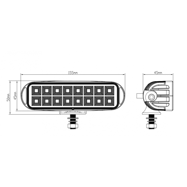 Lampa robocza 16x LED, 12 V/24 V, 1732 LM