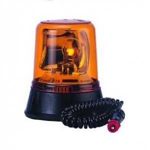 Pojedyncza lampa rotatorowa, LAP 259, 12V, mocowanie magnetyczne, pomarańczowa, przewód 2,10m