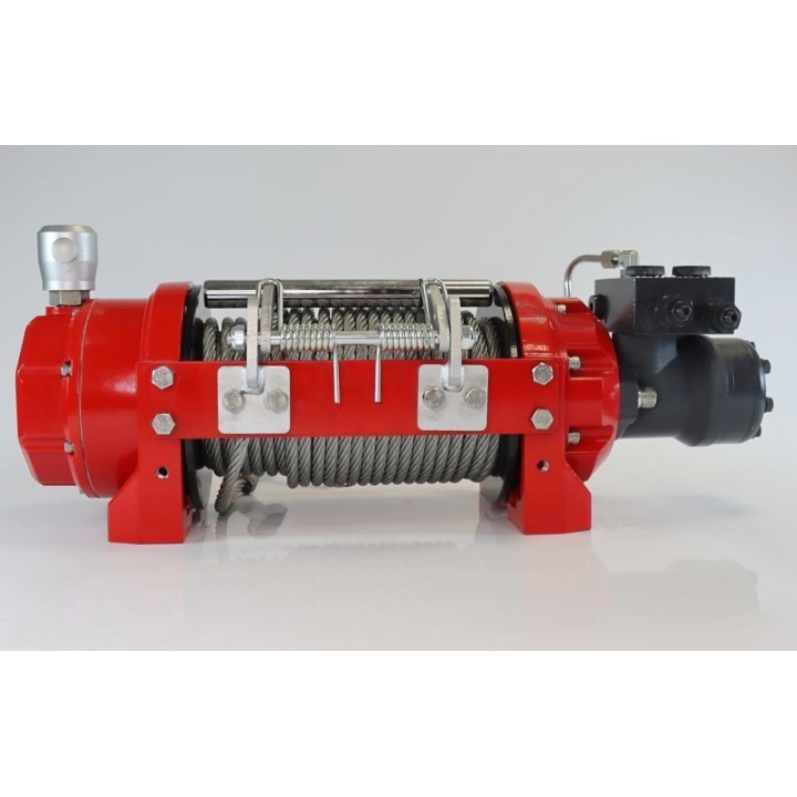 copy of Wyciągarka hydrauliczna K10000HI  liną stalową, hakiem, prowadnicą rolkową i  napinaczem