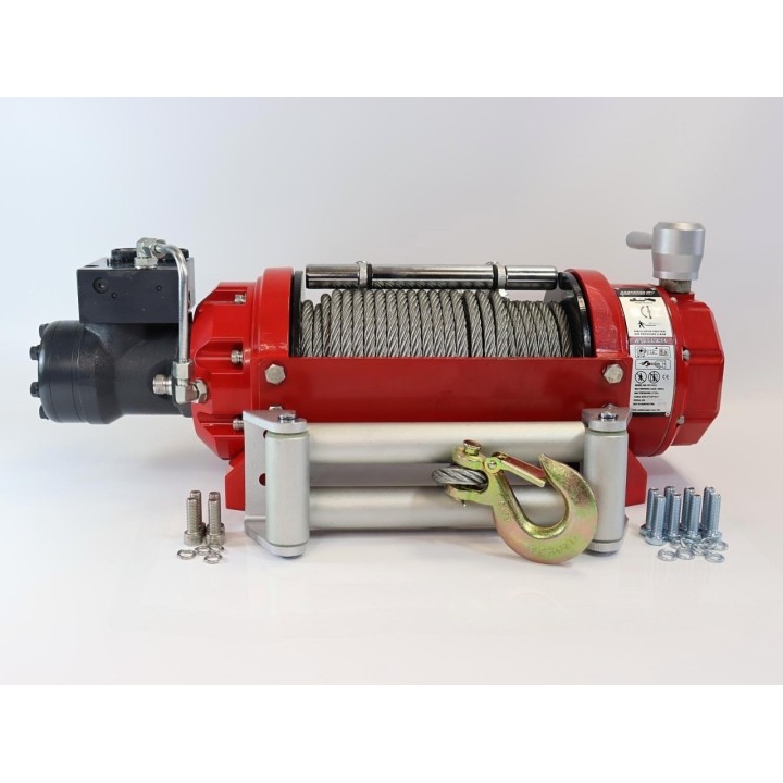 copy of Wyciągarka hydrauliczna K10000HI  liną stalową, hakiem, prowadnicą rolkową i  napinaczem