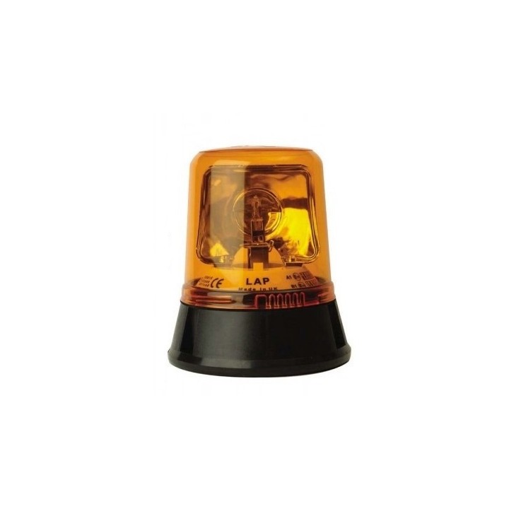 Pojedyncza lampa rotatorowa LAP 254, 12V, mocowanie 3 pkt., pomarańczowa, R65