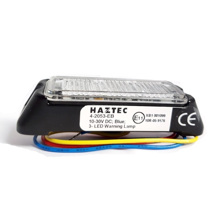 Lampa kierunkowa Haztec 3x LED 12/24V niebieska wbudowany flaszer, R65