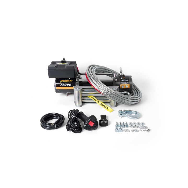 Electric Winch Kangaroowinch K13000 12V steel rope, wireless controll