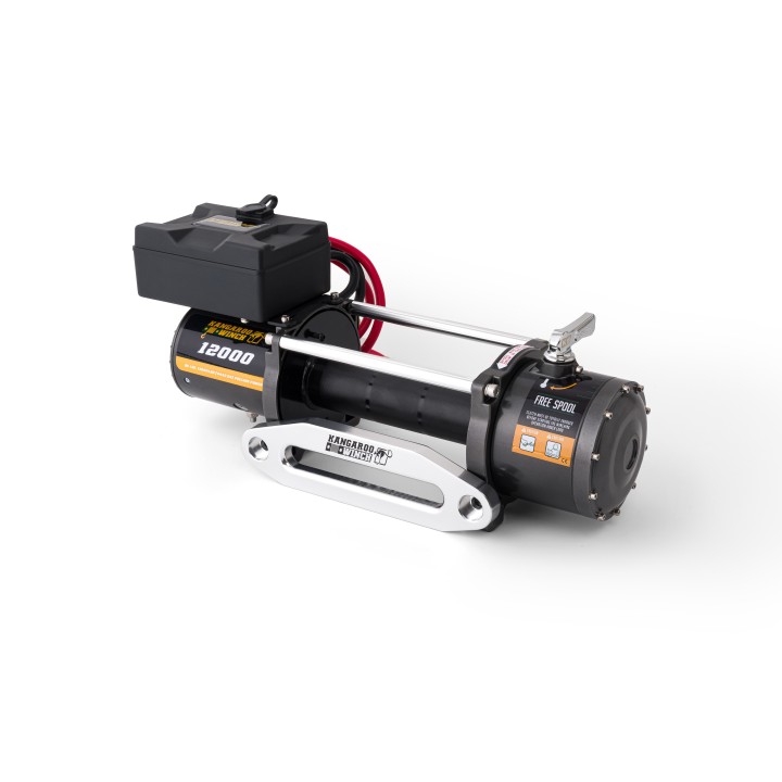 Kangaroowinch K12000 12V without rope with aluminium hawse