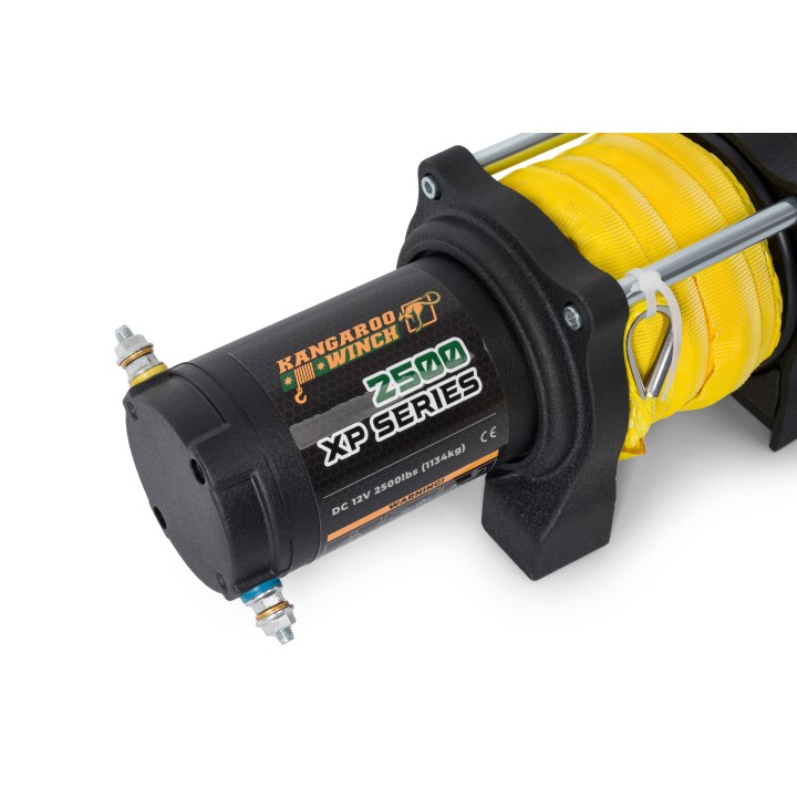 Elektrische Seilwinde KangarooWinch K2500XP ATV 12V 1134 kg Powersport Kunststoffseil