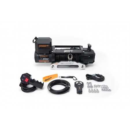 Wyciągarka K8000XP 12V z liną syntetyczną i sterowaniem bezprzewodowym 126:1