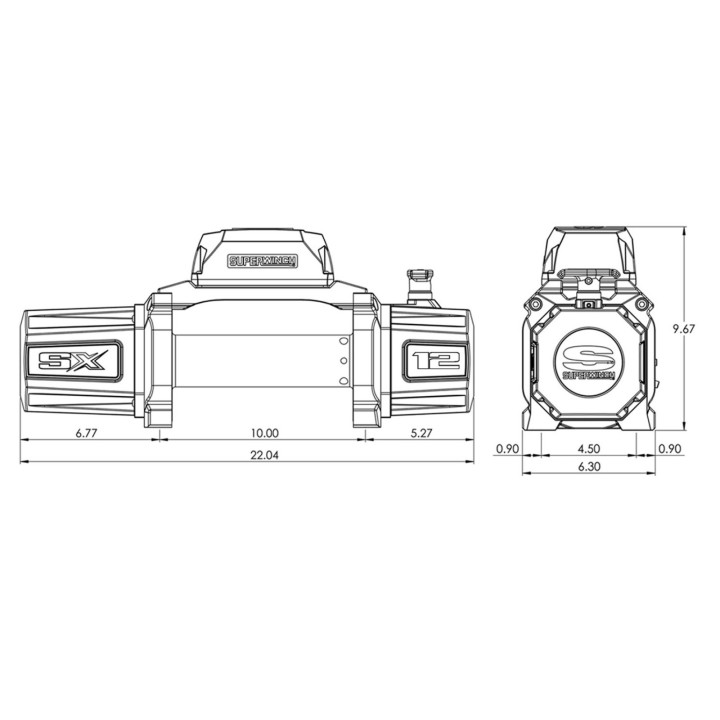 SX12SR 12 V Kunststoffseilwinde