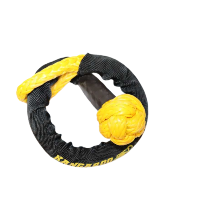 Set - Kunststoffschäkel 12mm x 600mm MBL 15t + Kunststoffseilrolle 12000 lbs für 8-12mm Seil