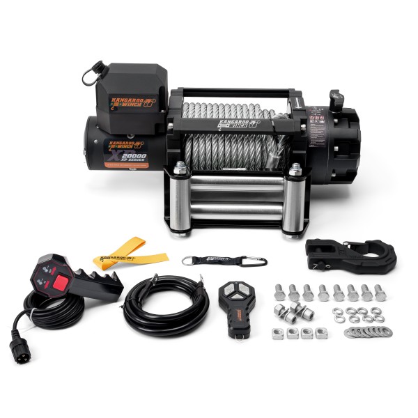 Electric Winch K20000XP 24 V steel rope and wireless control IP 68