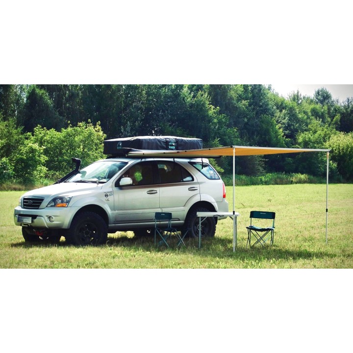 Automarkise 2,5x2,5m mit PVC-Kassette - Ripstop-Polyester, für Geländewagen und Wohnmobile