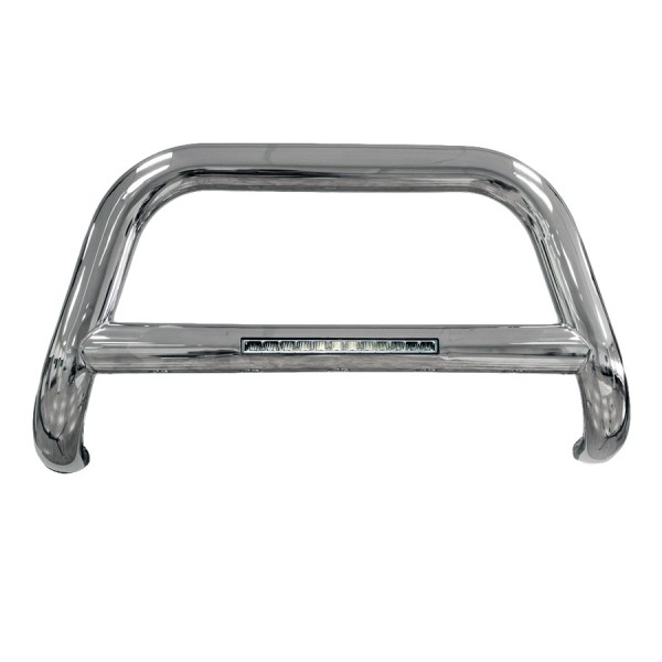 Orurowanie przednie z poprzeczką Toyota Hilux Revo 2015+, homologacja, stal nierdzewna, chrom, rura 90mm, światła LED