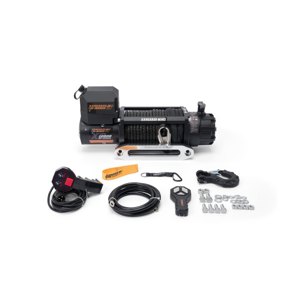 K12000XP 24V winch with synthetic rope and 216:1 wireless control