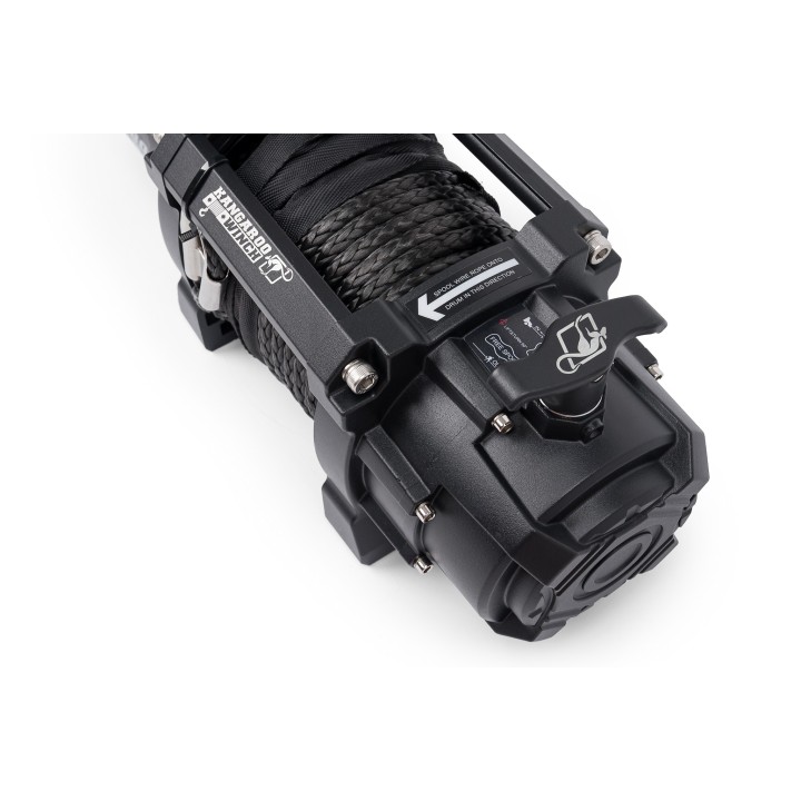 K8000XP 12V winch with short drum synthetic rope and wireless control