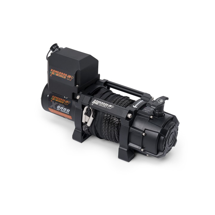 K8000XP 12V winch with short drum synthetic rope and wireless control