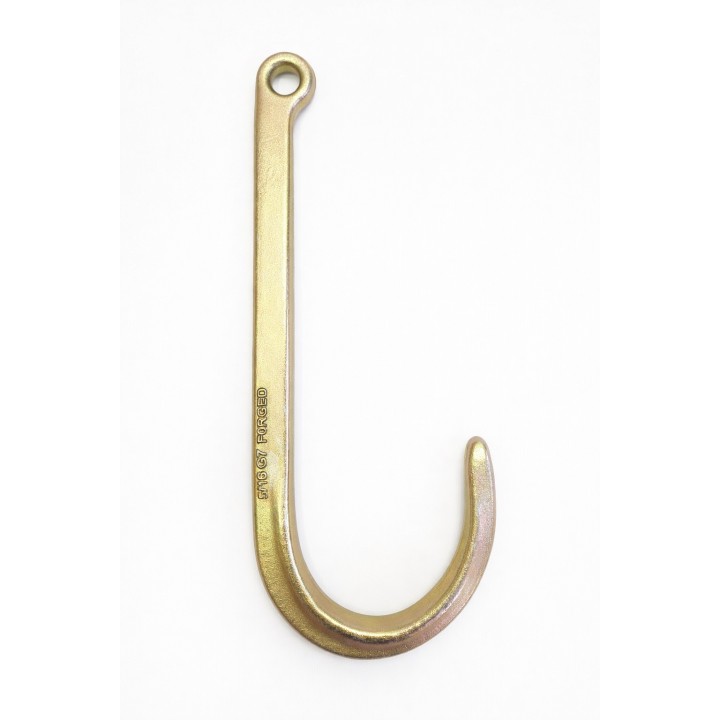 J Hook 15” Towing Hook – WLL 5400 lbs / 2450 kg – Round Eye – Tow Truck / Car Carrier