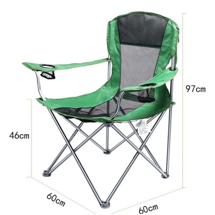 Klappbarer Camping- / Angel- / Outdoorstuhl – Aluminiumkonstruktion Grün-Schwarz