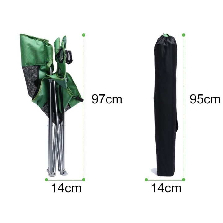 Folding Camping / Fishing / Outdoor Chair – Aluminum Frame Green & Black