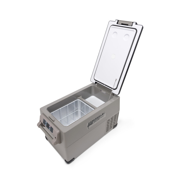 Tragbarer, kompressorbetriebener Reisekühlschrank mit 35 Litern Fassungsvermögen, 346 x 382 x 690 mm, 12/24 V Gleichstrom