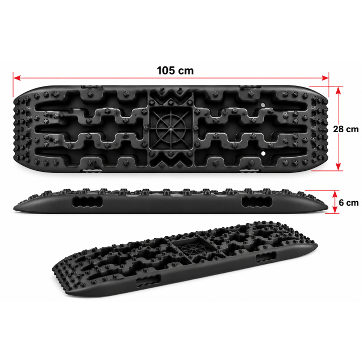 Sand traps, mud ramps, black set 2 pcs recovery boards