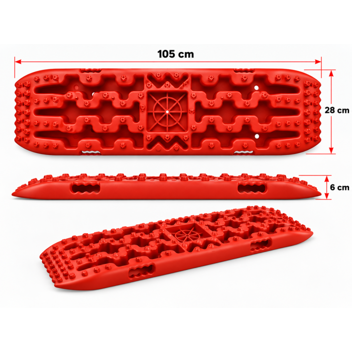 Sand & Mud Recovery Tracks 10 t, Red, 105 cm, with Bag