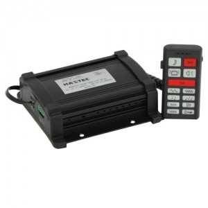 Syrena Euromax, montaż pod siedzeniem, 4 modulacje + airhorn, mikrofon do podawania komunikatów, 2 x wyjście sterowania światłam